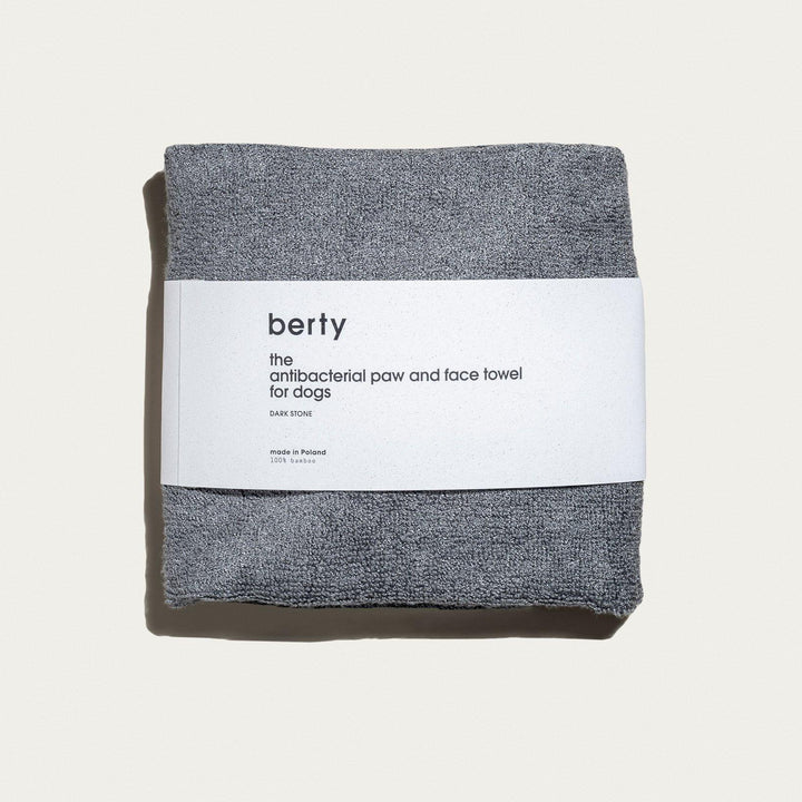 Berty Antibacterial Paw and Face Towel Dark Stone 