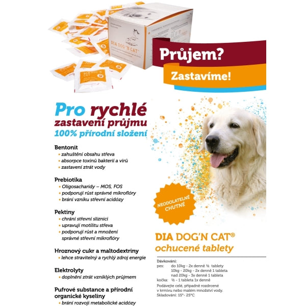 DIA Dog & Cat Žvýkací tablety proti průjmu
